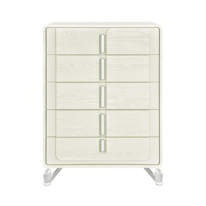 Commode verticale avec poignées alignées et finition lisse
