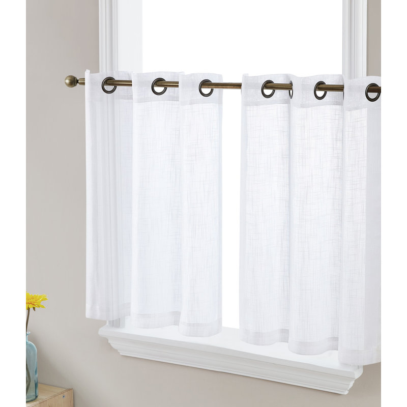 Aleksander Tailored Cafe Curtain, 54" W x 45" L, White