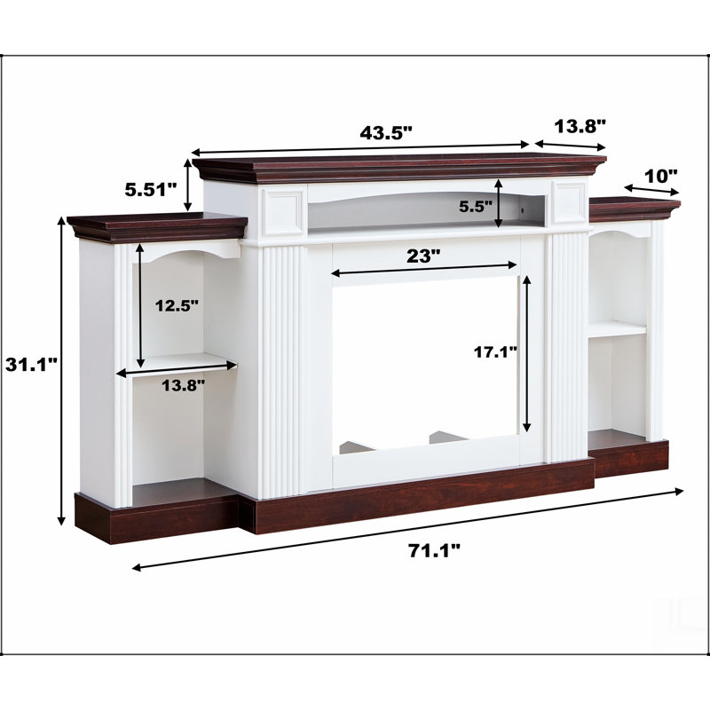 Meuble télé avec foyer électrique de 70 pouces Farmhouse Style