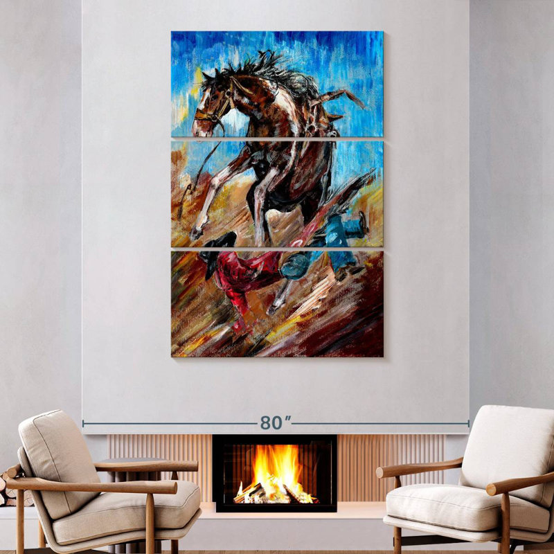 Lelar Fallen Cowboy, 74" H x 48" W