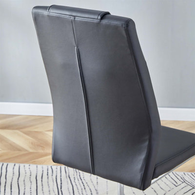 Chaises de salle à manger rembourrées modernes en similicuir avec pieds en métal, parfaites pour la cuisine et le salon