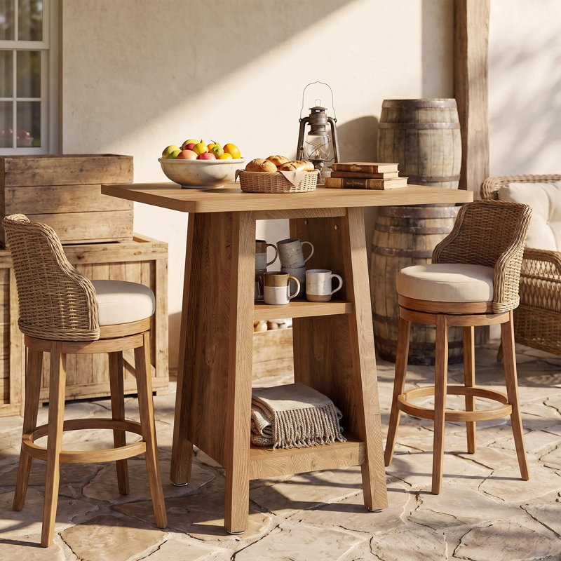 Table carrée en bois avec rangement