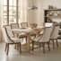 Ensemble de salle à manger rectangulaire en bois massif 63 po avec dossier en lin massif American Rustic American