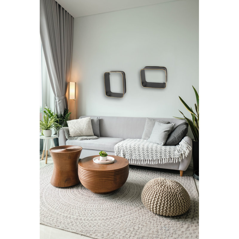 Tablette décorative en métal 2 pièces
