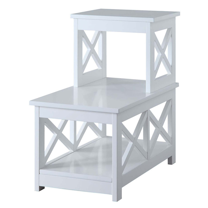 Table de bout avec rangement Darek, Blanc