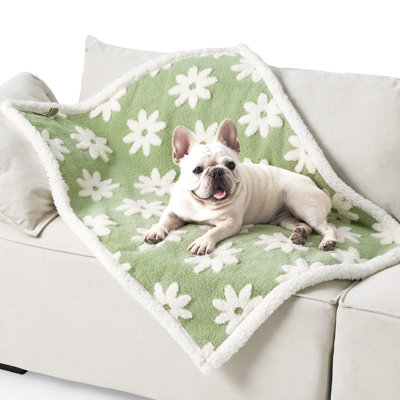 Lesure Waterproof Calming Double-Sided Jacquard Shag & Soft Sherpa Fleece Furniture Protector Dog & Cat Blanket