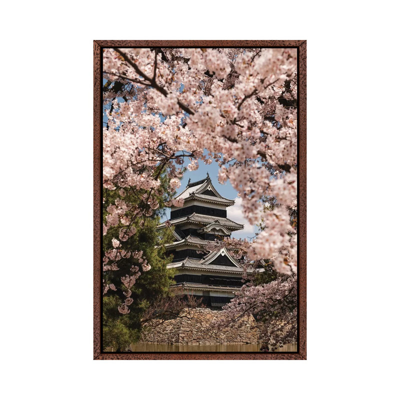 Matsumoto Castle XIII by Daisuke Uematsu - Print on Canvas, 66.04cm H x 45.72cm W x 3.81cm D, Classic Brown Wood Framed