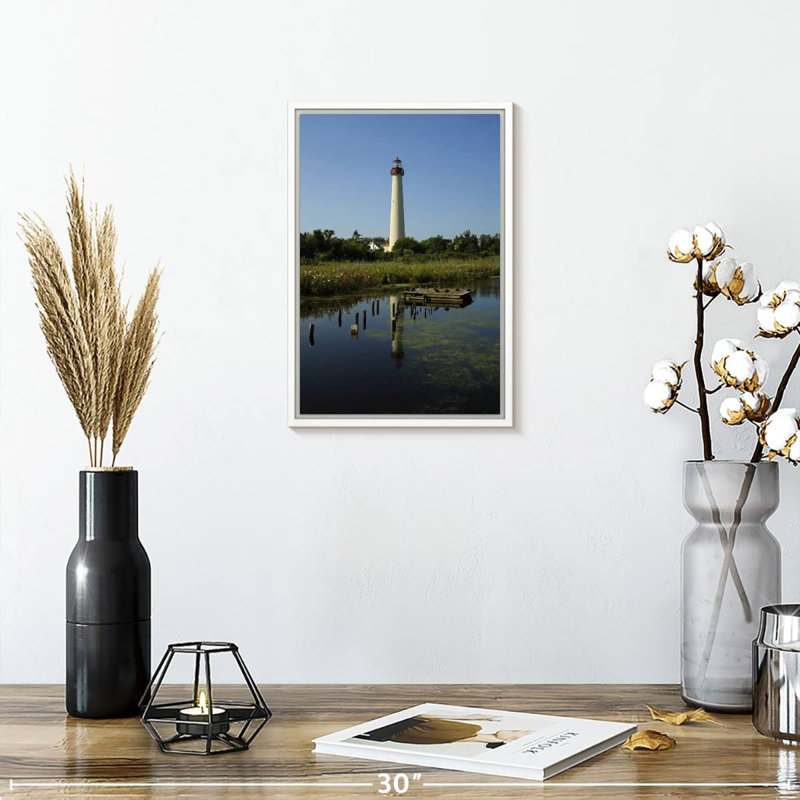 Phare de Cape May, New Jersey, 9" x 13", Floating Frame White
