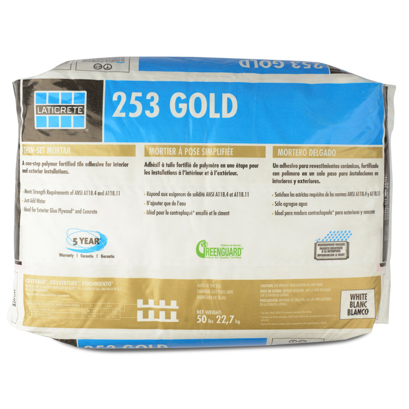 Laticrete 253 Gold White Polymer Fortified Thin-Set Mortar - 50 lb Bag