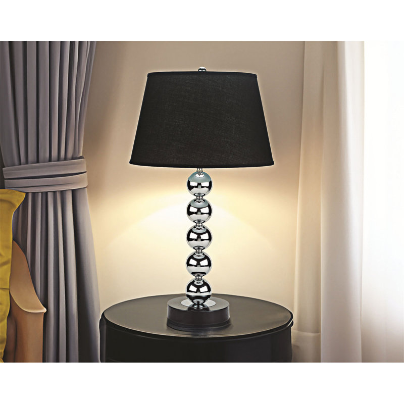 Lampes de table modernes à abat-jour rond avec une finition noire élégante