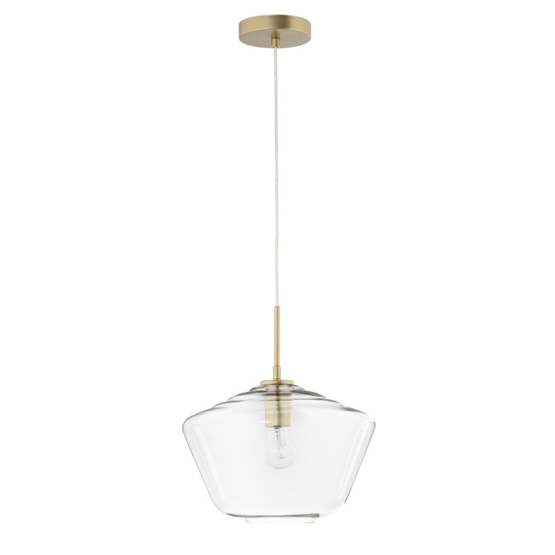 1 - Light Satin Gold Schoolhouse Pendant