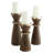 Parvati Wood Tabletop Candlestick-95992229-95992230