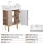 Meuble-lavabo de salle de bain avec lavabo en céramique, armoire de porte, rangement ouvert à gauche de 21,6 po, porte de rangement 24vb06-21lvl avec solution de rangement, vestiaire latéral