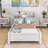 Kortney Wood Platform Bed with Built-in LED Light and Storage Headboard-1618487522-1618487525