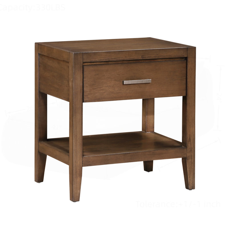 Table de chevet transitionnelle polyvalente avec design élégant et rangement pratique