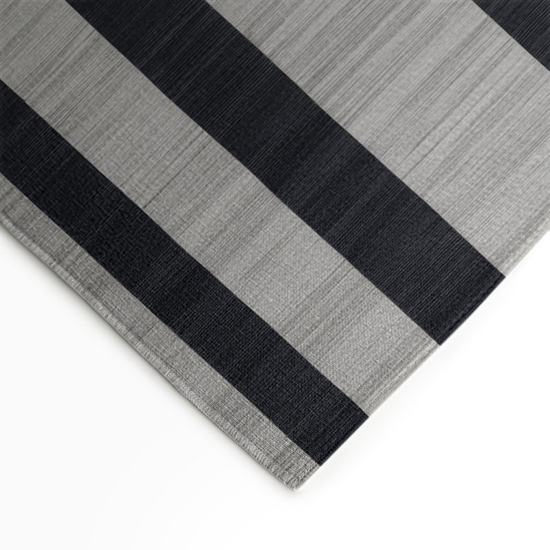 Tapis intérieur / extérieur gris HorizontalStripes, Rectangulaire 3 pi x 5 pi