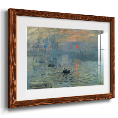 «Sunrise» par Claude Monet - reproduction d'art, mat et encadré sous verre acrylique, grand art mural de salon