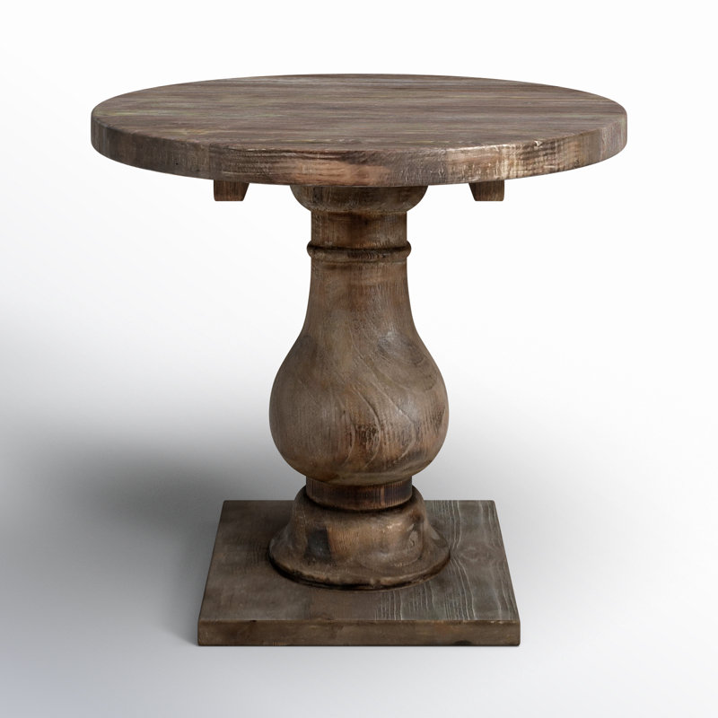 Farrer Solid Wood End Table, Rustic Brown