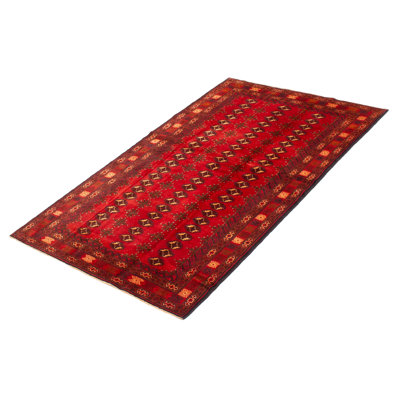 Tapis rouge en laine nouvel âge unique 3 pi 11 po x 7 pi 0 po One-of-a-Kind