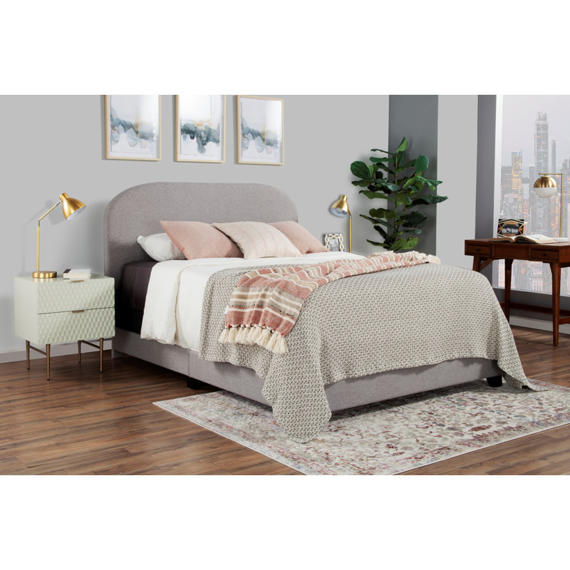 Lit tapissier standard à profil bas Ingrassellino, Grand, Gris