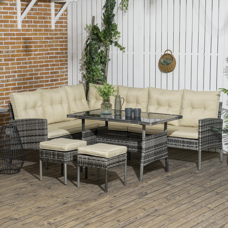 6 Piece Sectional Seating Group with Cushions