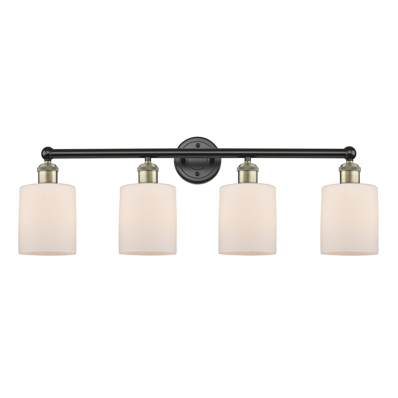 Karon 4 - Light Dimmable Vanity Light, Matte White, Black Antique Brass