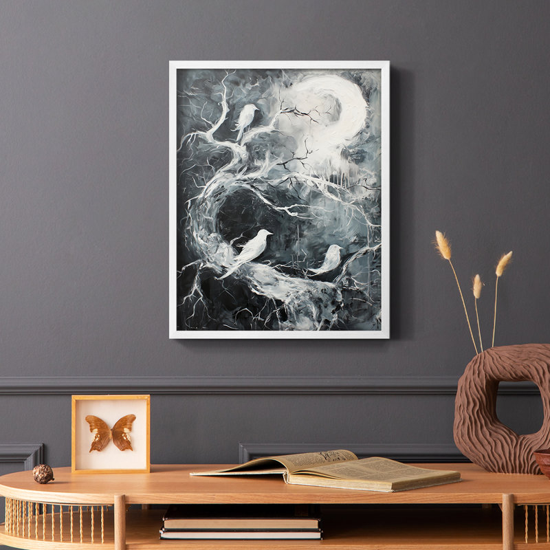 ANIMALS Series XXIV - reproduction encadrée de qualité supérieure - prête à être accrochée - aucun clou requis, Blanc / Blanc