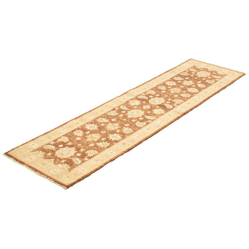 Tapis de couloir en laine noué à la main de conception unique noué à la main New Age 2 pi 6 po X 9 pi 10 po Tapis décoratif brun foncé
