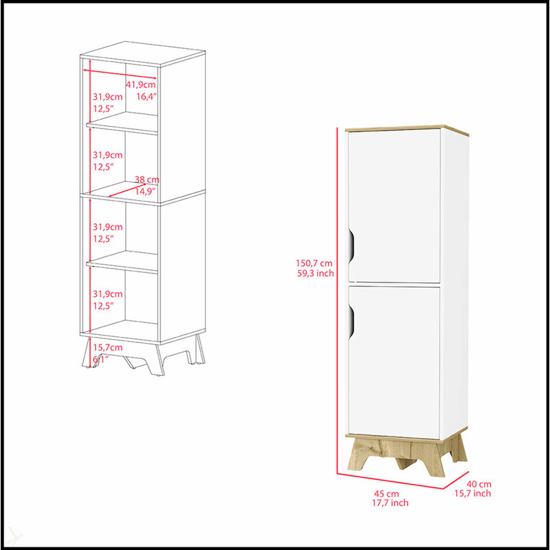 Garde-manger simple avec tablettes spacieuses pour un rangement et une organisation modernes, idéal pour les cuisines et les salles à manger.
