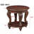 Solid Wood Round End Table with Shelf-1681853233-1681853237
