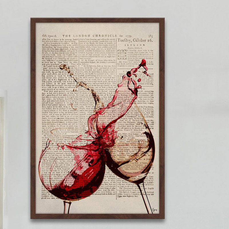 « bourgogne & white », reproduction d’art encadrée, H 18 po x l 12 po x P 1,5 po