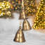 Assortiment de décorations en forme de cloche en fer à suspendre trois pièces "Blanfordia argent" (ensemble de 7)-1460819747