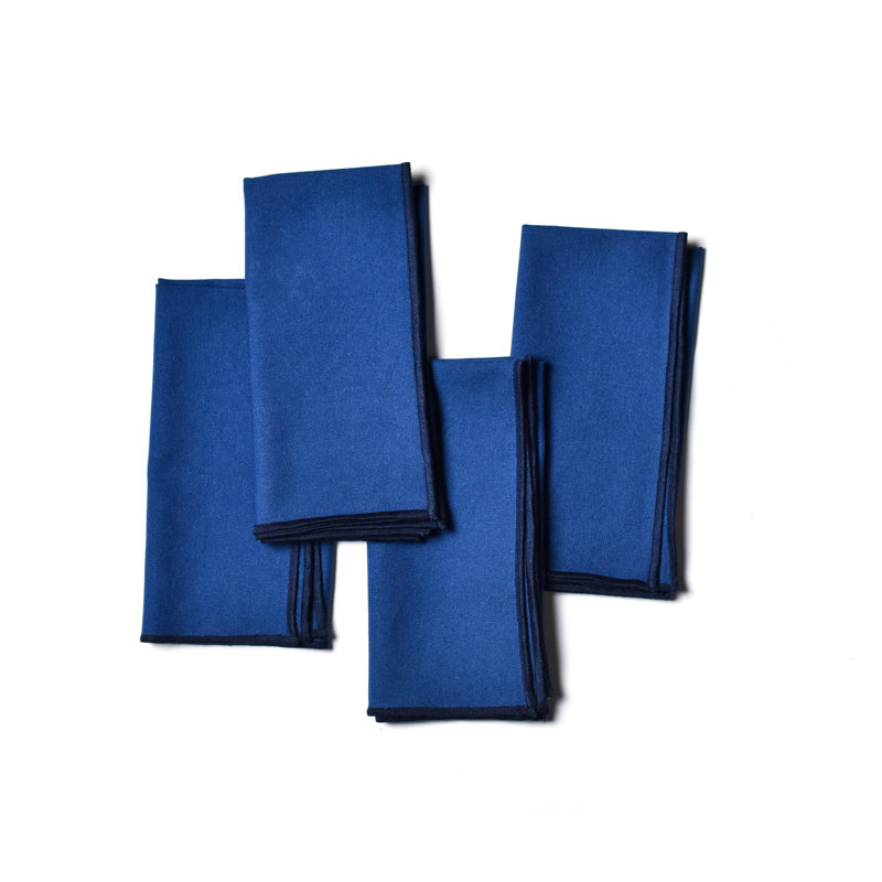 Ensemble de serviettes en coton 4 pièces Color Block, Marine