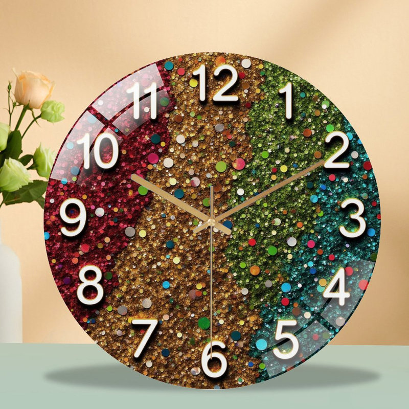 Horloge murale 12 po Glitter-Face-With-Confetti