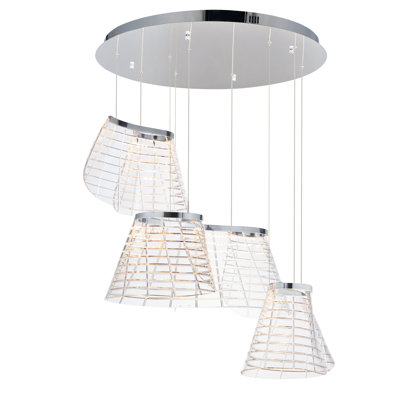 Luminaire suspendu tartan à lumières multiples