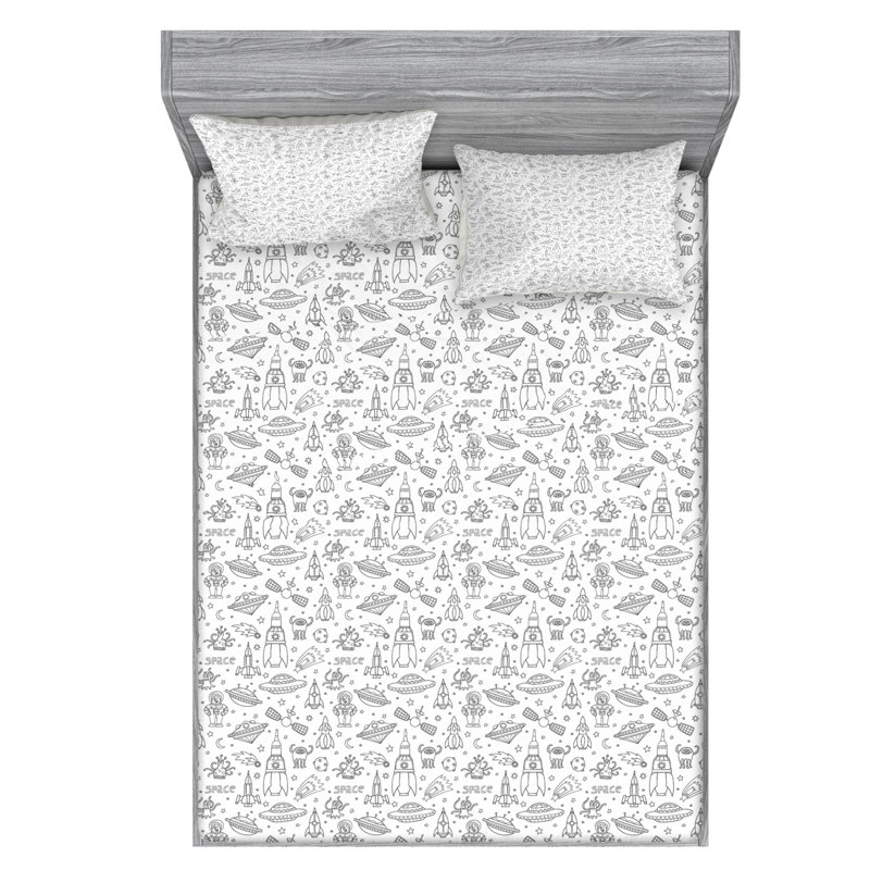 Microfiber Sheet Set, Queen Sheet Set with Fitted Sheet