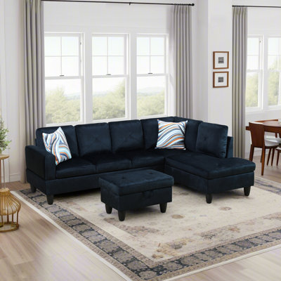 Upholstered L-Shaped Sectional Left Hand Facing