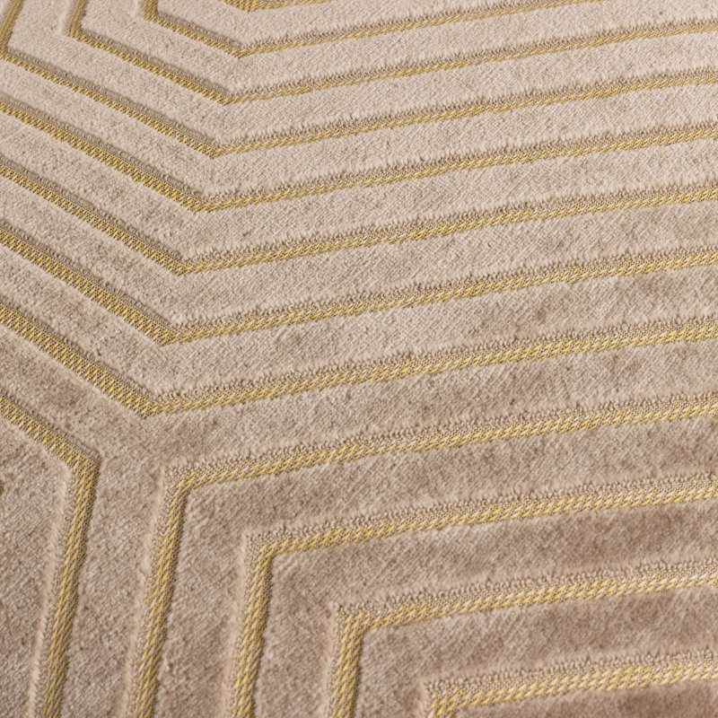 Evoke Geometric Square Throw, Beige, Polyester, Square 45cm