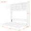 Queen Bed Of White, Wall - Mounted With Stripes, Large Storage, And 6 8 Inch Mattress Compatibility White Size Decorative Panels, Functional 600 Lbs Support
