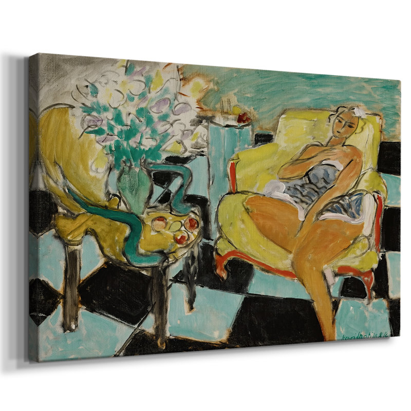Woman in a Yellow Chair-Henri Matisse-Gallery Wrapped Canvas-1942, 18x27