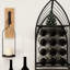 Casier à vin 2 pièces avec rangement pour spiritueux et bouteilles de cuisine - Conception compacte et peu encombrante pour salle à manger - Métal