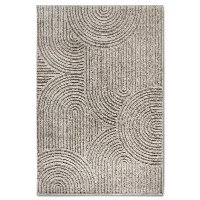 Gallery Geometric Machine Woven Beige Area Rug, Rectangular 120 x 170cm