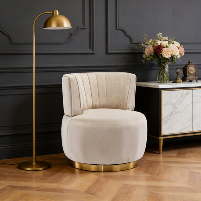 Velvet Upholstered Living Room Swivel Chair Barrel Chair Comfy Reading Chair Accent Chair Bedroom Chair Velvet Upholstered Living Room Swivel Chair Barrel Chair Comfy Reading Chair Accent Chair Bedroom Chair