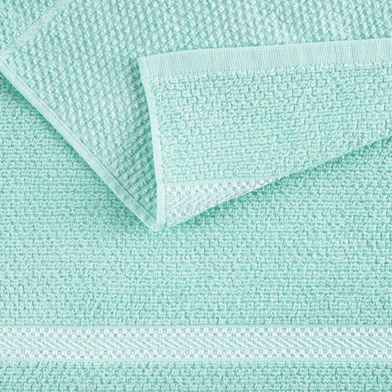 Aqua Blue Terry Cotton Kitchen Towel Set, 6-Pack