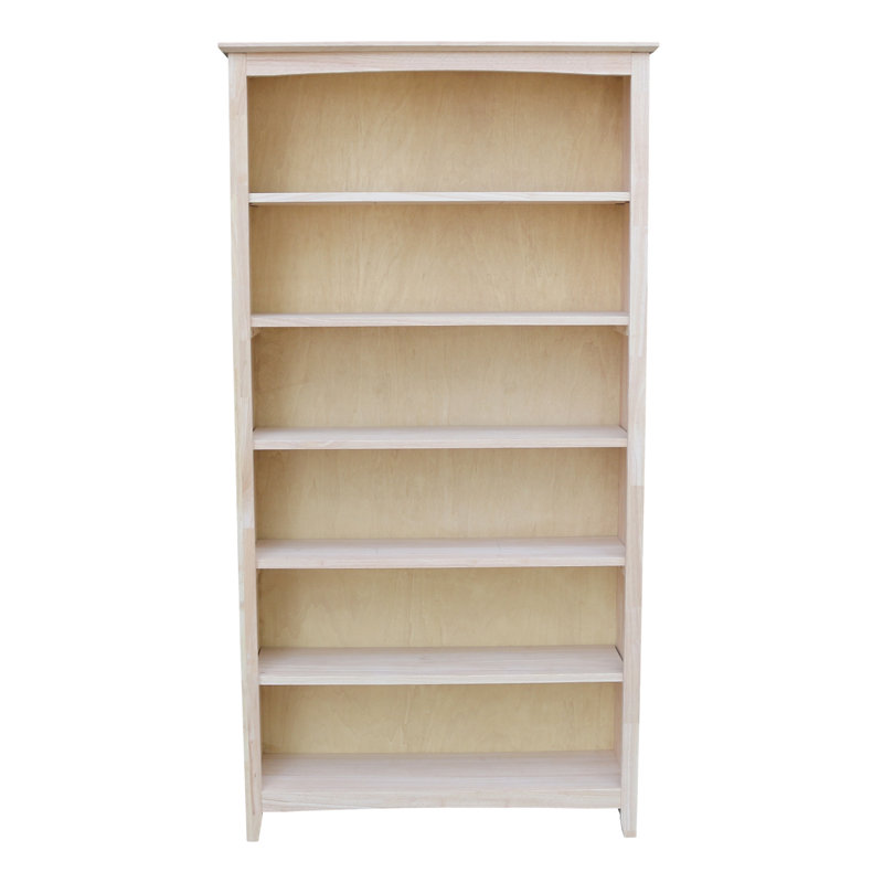  Bibliothèque en bois massif Derren, (6 tablettes) H 72 po x l 38 po x P 12,3 po