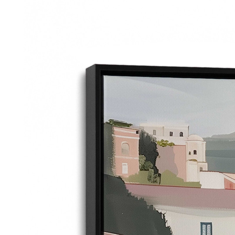 Ensemble de 2 estampes Cliffside Coastal Path, Cadre flottant noir satiné, 30 po x 20 po