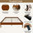 15 Inch High King Size Solid Dry Bamboo Wood Platform Bed Frame, With Wood Slat Metal Support, Modern & Minimalist Style, No Box Spring Needed, Easy Assembly, Brown-64277701-64277703