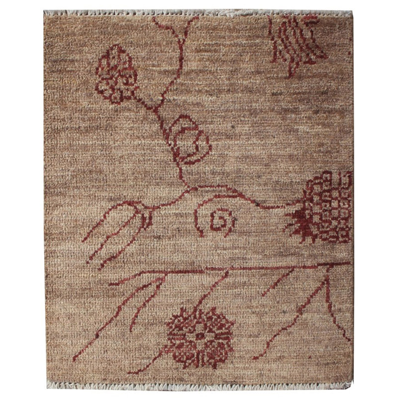 Geometric Hand Knotted 59cm X 65cm Area Rug