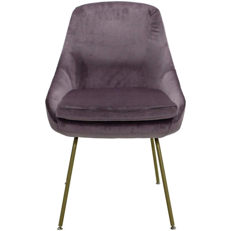 Alizae 18'' H Upholstered Side Chair, Purple, Gold