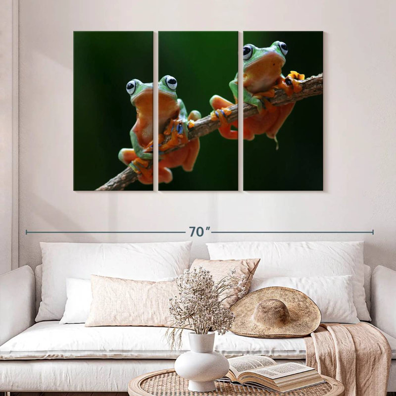 Brampt Two Wallace's Flying Frogs, 32" H x 50" W